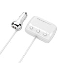 LDNIO C504 Dual QC3.0 USB Port 6V 3A USB Car Charger With 3 Slot Socket Adapter Plug 12V-24V for Mobile Phone