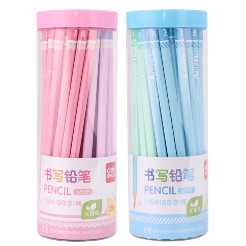 XIAOMI Ecosystem Deli S929 50 Pcs/Bottle 2B Hexagonal Pencils Eco-friendly Wood Pencils School Students Writing Painting Drawing Pencil Office School Supplies