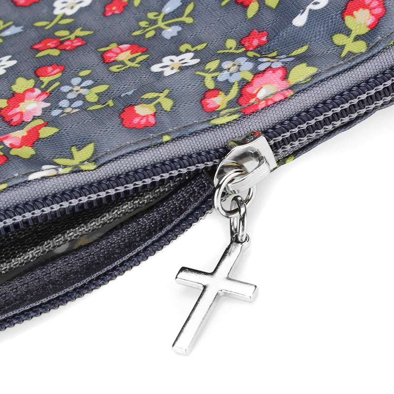 Bible Sturdy Cover Scripture Floral Canvas Hand Carry Handle Bag Storage