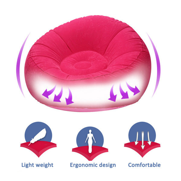 Thicken Air Portable Creative Fast Inflatable Sofa Cushion Lazy Chair Sleep Bed Garden Balcony Stool