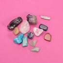 Natural Stone Collection Box Mix Gems Crystals Mineral Specimens Rock Decoration