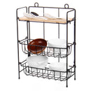 Wrought Iron 3-Tiers Storage Rack Adjusted Desktop Debris Ornaments Organizer Storage Shelf Home Wall Decoration