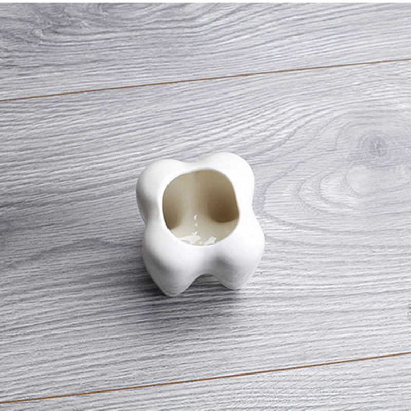2Pcs Ceramic Plant Flower Pot Succulent Garden Cute Teeth White Home Decorative Storage Container
