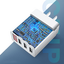 ROCK 3.1A Three USB Port Fast Charging Digital Display US Plug USB Charger Adapter For iPhone X XS XR XIAOMI HUAWEI MI8 MI9 S10 S10+