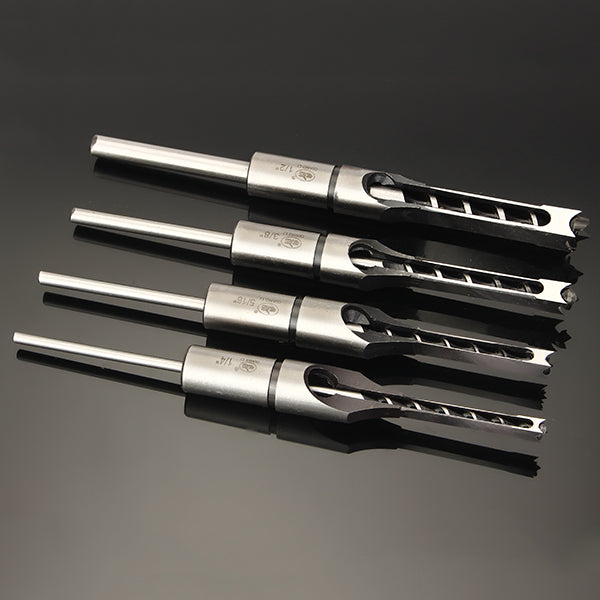 6.35/7.94/9.5/12.7mm Woodworking Square Hole Drill Bit Mortising Chisel 1/4 to 1/2 Inch