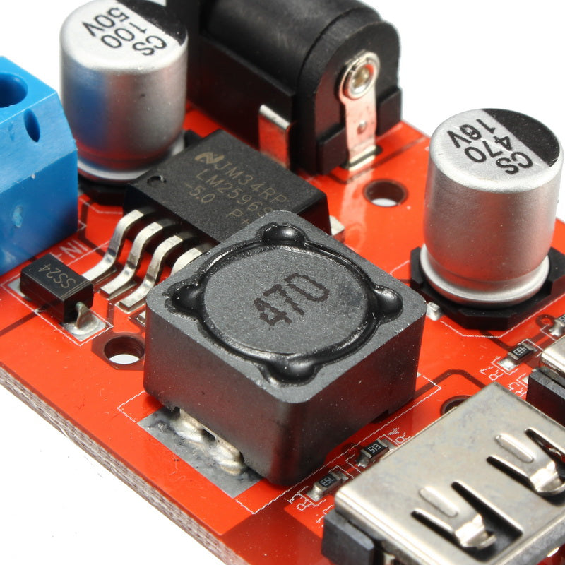 10Pcs DC-DC 9V/12V/24V/36V To 5V Dual USB Buck Module Vehicle Charging Solar 3A Voltage Regulator