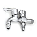Wall Mount Single Cold Washing Machine Faucet 1/2'' Double Spouts 2 Handles Water Tap Garden Faucet Bathroom Bidet Faucet