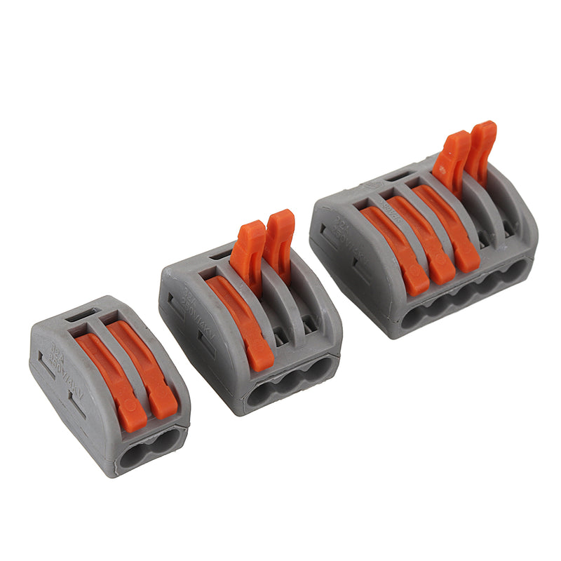 Excellway 60Pcs 2/3/5 Holes Spring Conductor Terminal Block Electric Cable Wire Connector