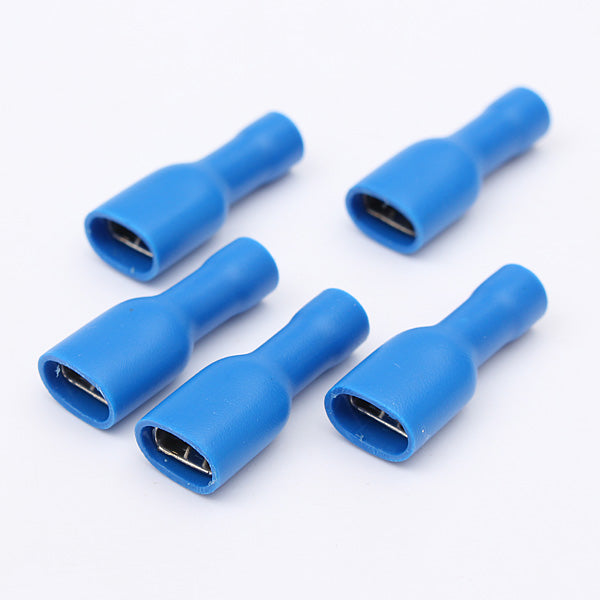 50Pcs 0.5-2.5mm Red&Blue 6.3mm Female Insulated Spade Crimp Wire Connector Terminal
