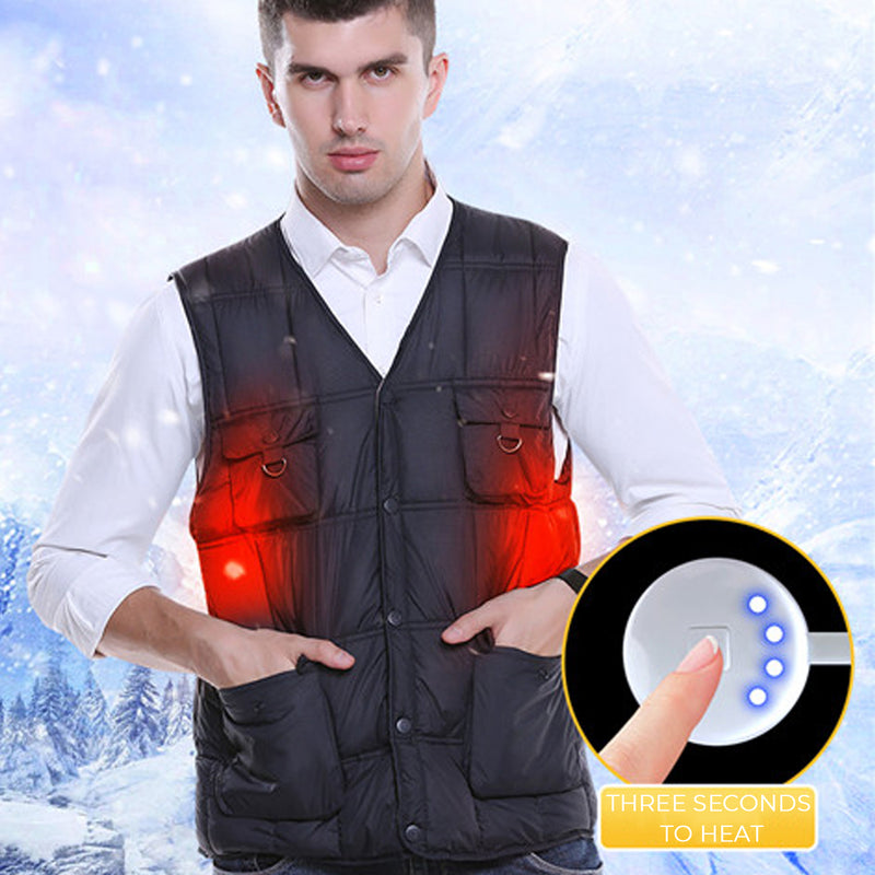 Adjustable Electric Vest Heated Fishing Cloth Jacket USB Thermal Winter-Warmer