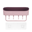 Punch-free Plastic Bathroom Shelf Shower Shampoo Holder Storage Rack Organizer