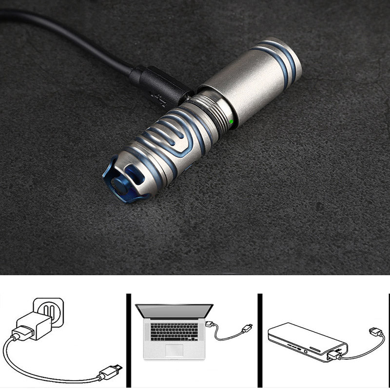 KESHUN S04 XM-L2 U2 180LM USB Rechargeable Mini LED Keychain EDC Flashlight Waterproof EDC Collections EDC Tools