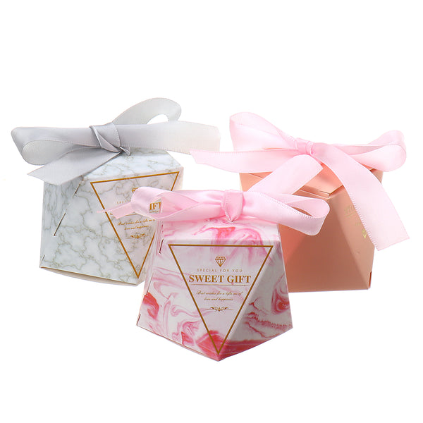 20/50Pcs Creative Pink Candy Boxes Wedding Favors Gifts Box Party Supplies