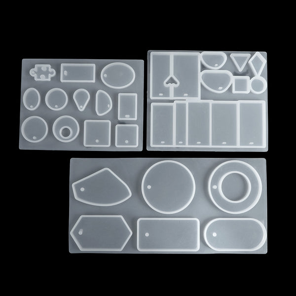 3PCS DIY Pendant Epoxy Mold Set Jewelry Pendant Mould Craft