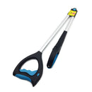 Ratcheting Grabber Reaching Aid Pick Up Tool Glass Clamp Sewer Garbage Tongs with LED Light Magnet