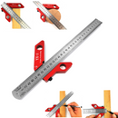 Drillpro YX-3 Woodworking Magnetic Center Scriber Finder 45 90 Degrees Angle Line Caliber Ruler Metric and Inch Wood Measuring Scribe Tool
