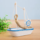 Mediterranean Style 14cm Boat Sailing Model Handmade Creative Home Decoration Decoration Ornament