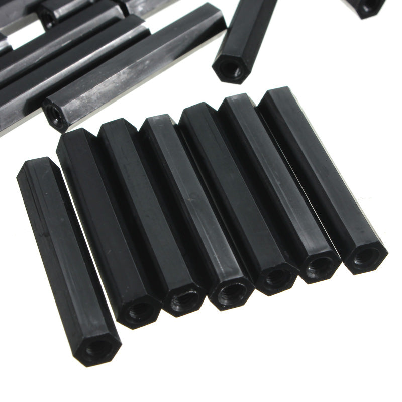 Suleve M2NH4 50Pcs M2 Nylon Hex Hexagonal Female Thread PCB Standoff Spacers 10/15/20/25mm