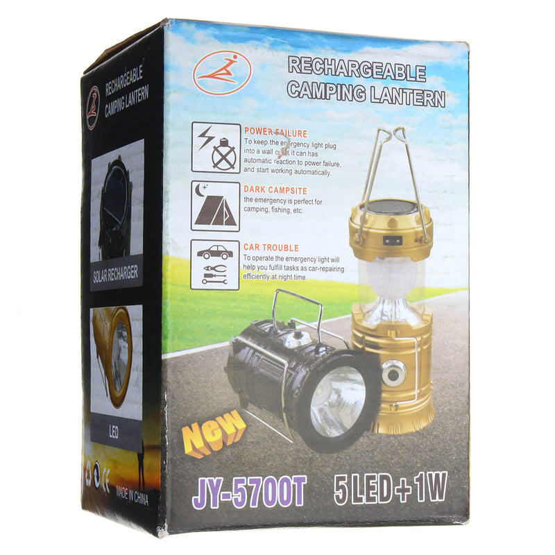 New Solar Camping Lantern Lamp Portable Outdoor Rechargeable LED Tent Hiking (Flashlight Accessories)