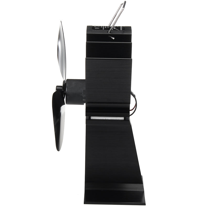 EQ2-BK(3BL) Heat Powered Wood Stove Fan Silent Eco-Friendly Fireplace Fan for Wood Log Burner