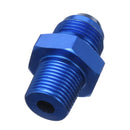 Male AN8 To 3/8inch NPT Thread Aluminum Straight Fuel Oil Hose Fitting Adapter Blue