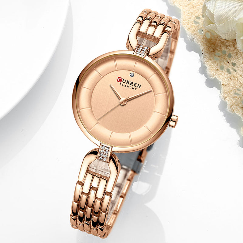 CURREN 9052 Rhinestone Elegant Design Women Wrist Watch Casual Style Quartz Watch