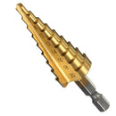 3pcs HSS Step Cone Drill Bit Titanium Hole Cutter Set 3-12/4-42/4-20mm