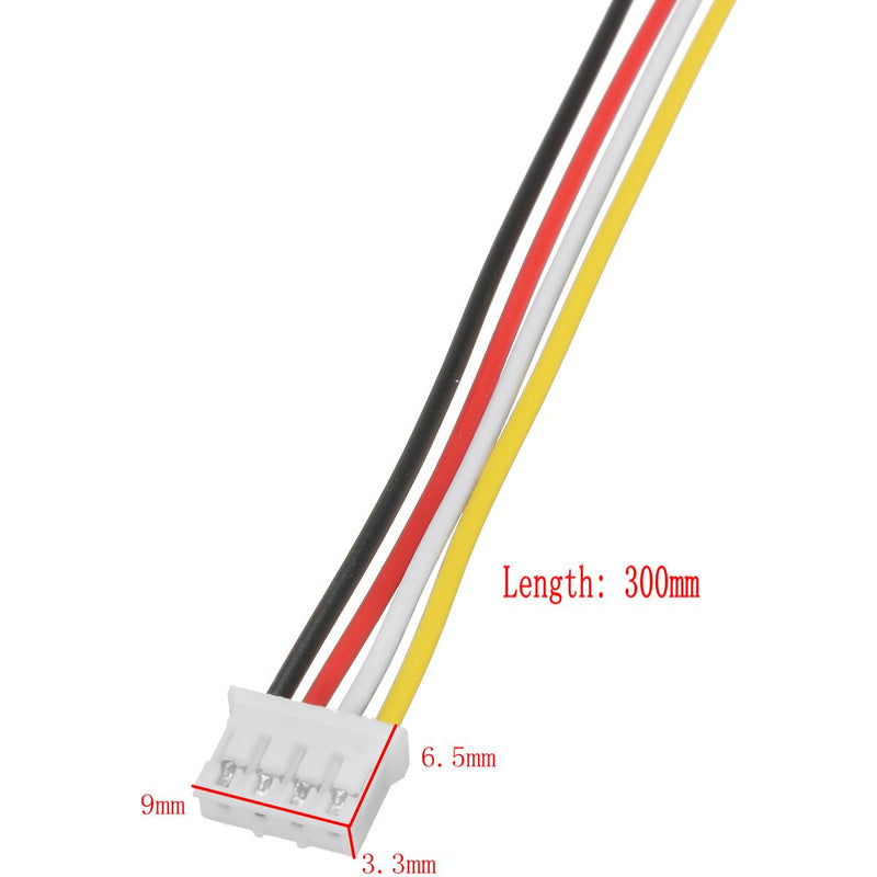 Excellway 10 Sets Mini JST 2.0mm PH 4Pin 26AWG Male Female Connector Plug Wire Cables 300mm