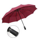 Outdoor 10 Ribs Fully Automatic Folding Umbrella Auto Open Close Waterproof UV Rain Sunshade