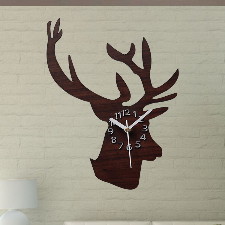 Emoyo ECY005 DIY Creative Deer Head Wall Clock Animal Wall Clock For Home Office Decorations