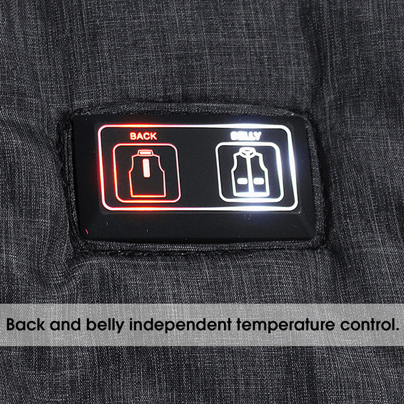Dual Control Electric Vest Heated Outdoor Jacket USB Warm Up Heating Pad Winter Body Warmer