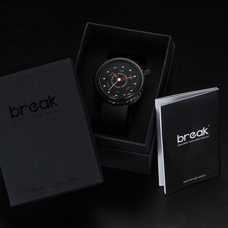 BREAK M728 Casual Style Men Wrist Watch Rubber Strap Creative Quartz Watch