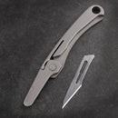 KESHUN Titanium Alloy Mini Folding Knife Utility Knife Outdoor Survival EDC Emergency Key Knife Medical Knife