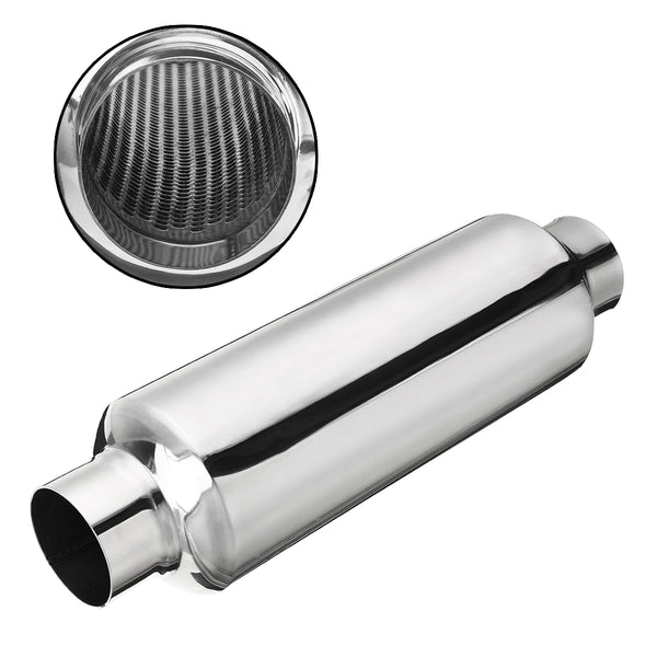 2.25" Inlet/Outlet Stainless Steel Universal Exhaust Turbine Muffler Resonator