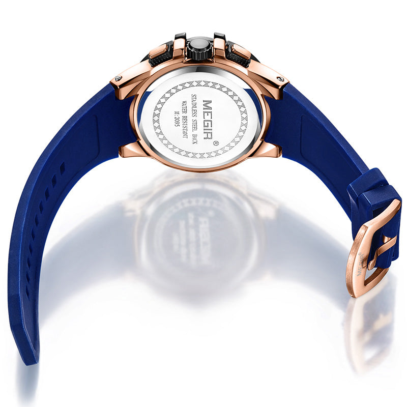 MEGIR 2095 Fashion Men Watch Chronograph Waterproof Luminous Display Sport Quartz Watch