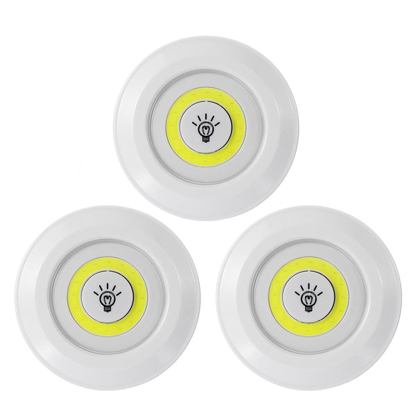 3pcs COB LED Night Light Bedroom Hallway Cabinet Lamp With Wireless Remote Control