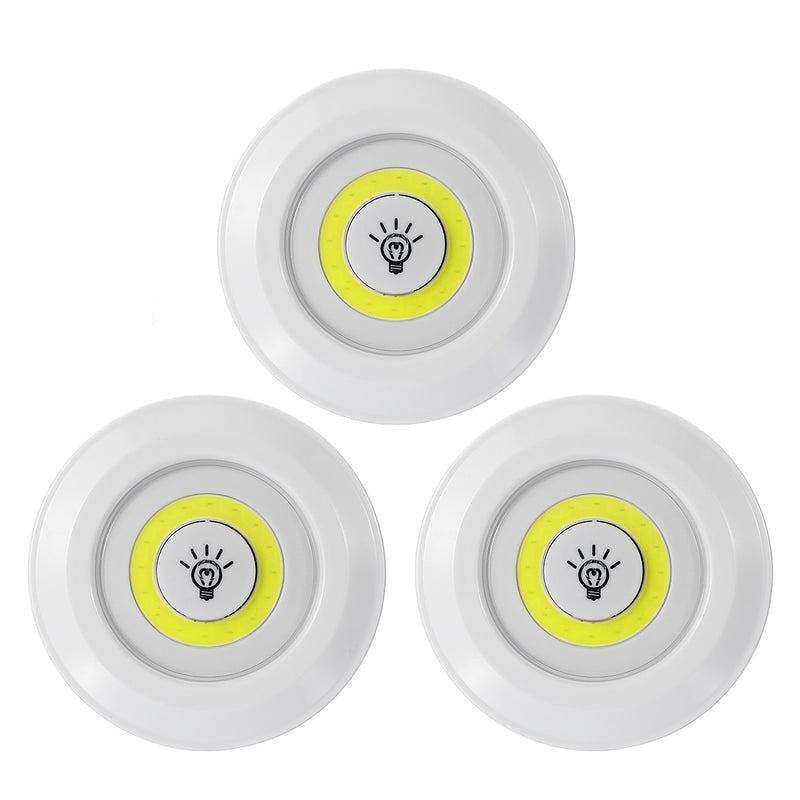 3pcs COB LED Night Light Bedroom Hallway Cabinet Lamp With Wireless Remote Control