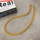 18K Gold Plated 10mm Men Chain 24inch Necklace Jewelry