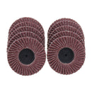 10Pcs 2 Inch 40-120 Grit Flap Disc Sanding Wheels R Roloc Threaded Twist Lock Kit Abrasive Tool