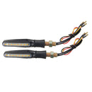 Pair 12V Motorcycle Dual Color LED Turn Signal Indicator DRL Flowing Sequential Lights