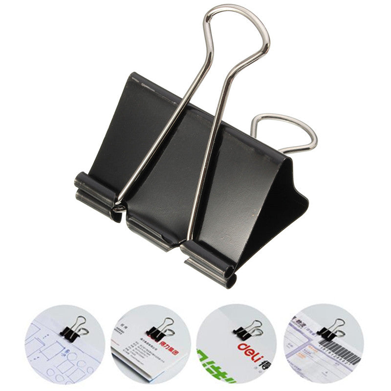 10Pcs Black Foldback Clips  Grip Clamps Filing Letter Elliot Folder 51mm