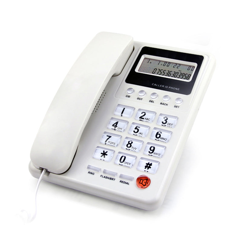 Wired Corded Telephone Desktop Phone Office Landline Fixed Telephone DTMF/FSK for Home Office Hotels