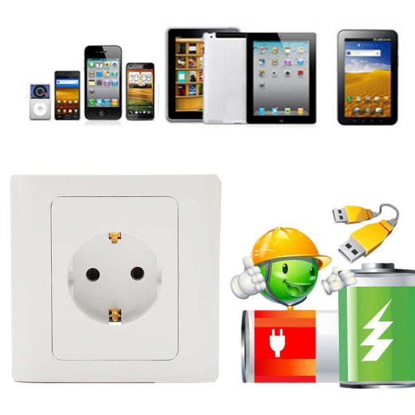 16A Wall Charger Electrical Panel EU German Single Plug Socket Power Supply