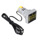 10pcs Mini Crystal Film Square Yellow LED Digital Thermometer Signal Light AC 50-380V 220V Temperature Meter Indicator Range -20-200 with 1m Sensor