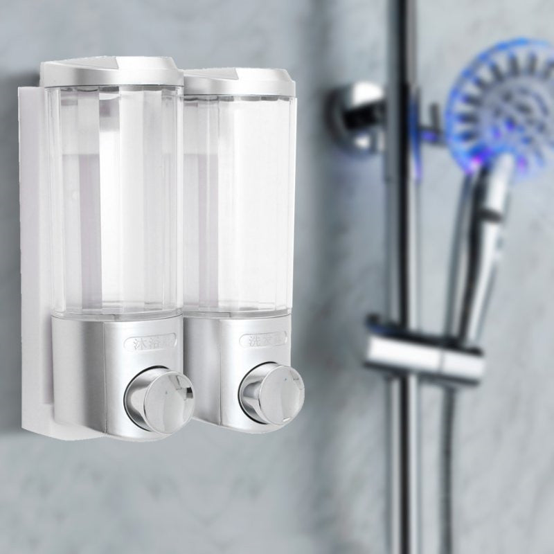 2x400ml Bathroom Kitchen Wall Mount Soap Dispenser Liquid Lotion Bottle Shampoo Shower Container