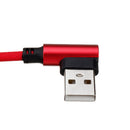 1M 90 Degree 2.4A Micro USB Nylon Braided Data Cable For Smartphone Table