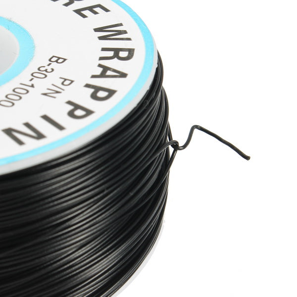 3pcs Black 0.55mm Circuit Board Single-Core Tinned Copper Wire Wrap Electronic Wire Jumper Cable