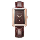 REBIRTH RE203 Square Dial Women Wrist Watch Elegant Design Leather Band Quartz Watches