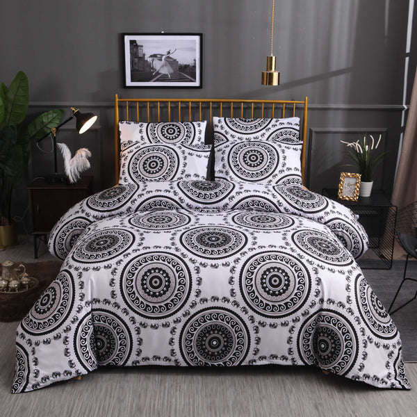 3 PCS Bedding Sets Bohemian National Style Quilt Cover Pillowcase For Queen Size