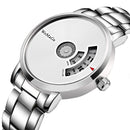 Fashion Creative Dial Stainless Steel Band Men Women Quartz Watch